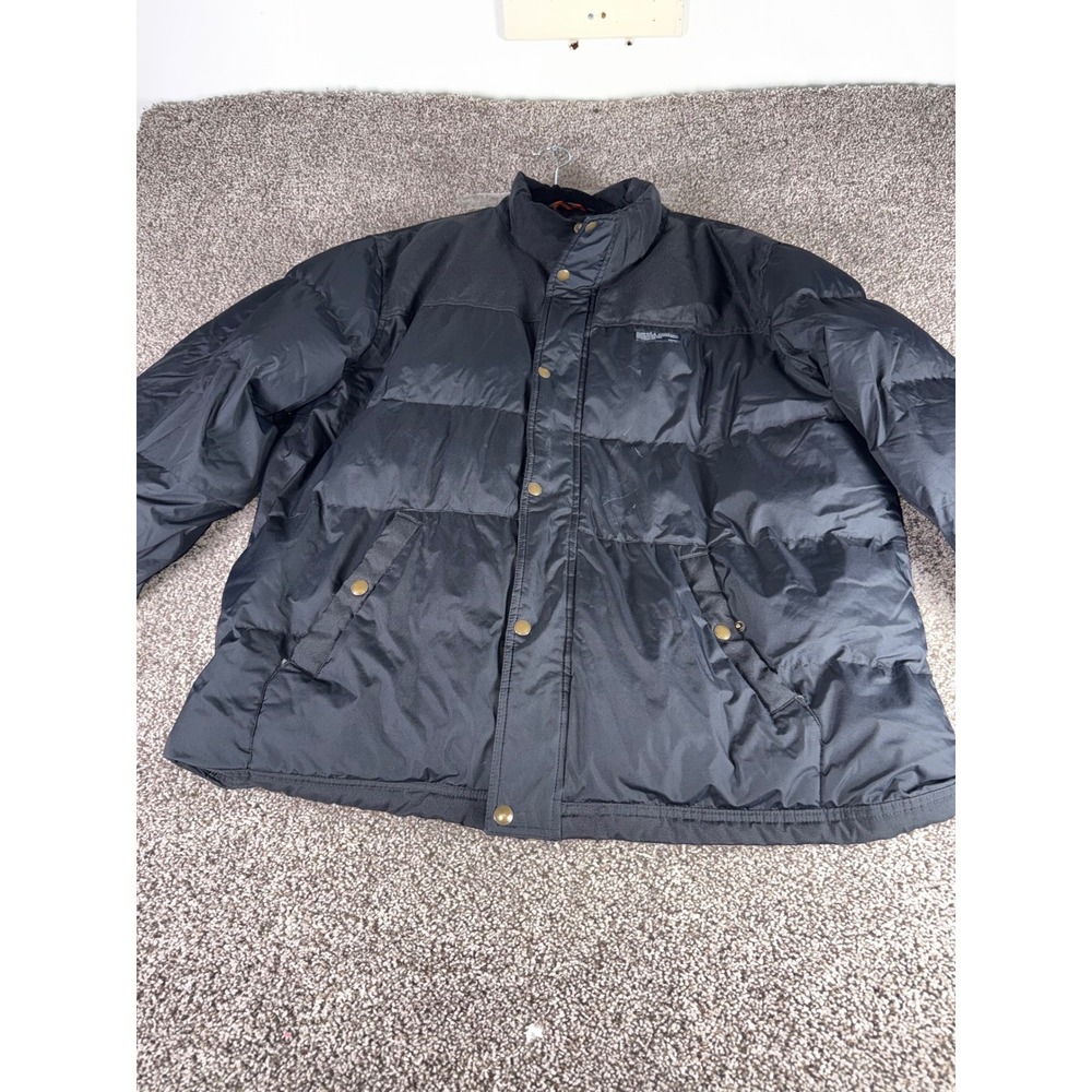 Hawke & Co Outfitter Mens Black Puffer Jacket XXL Quilted Full‎ Zip Snap Front
